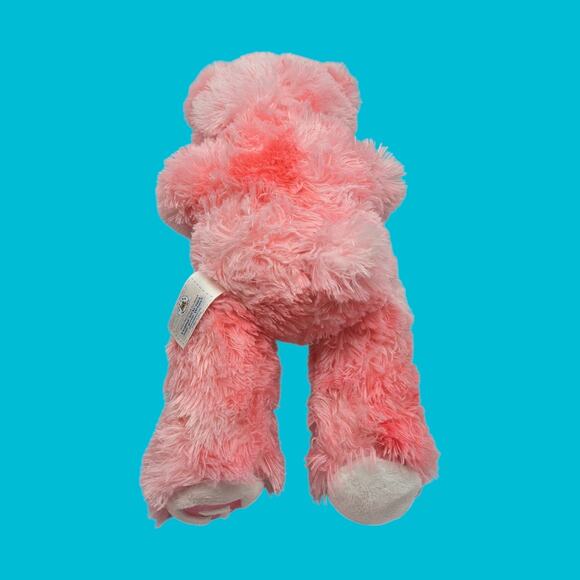 Shaggy Pink Stuffed 15" Teddy Magnetic Paws Build-A-Bear Plush Embroidered Heart - Picture 6 of 14